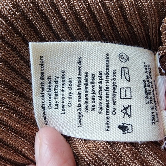 NWT L'AGENCE Brown Ribbed Button-up Cardigan Sweater - Large - Picture 6 of 7